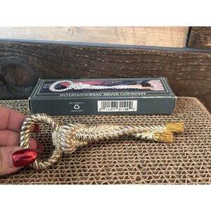 International Silver Co Silver Plated On Brass On Braided Rope Handle VTG